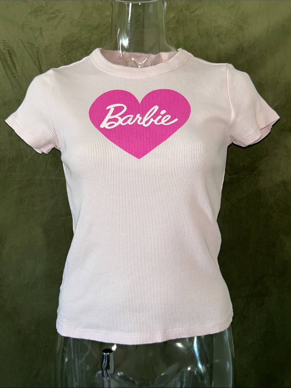Barbie Light Pink Tee with Hot Pink Heart Logo